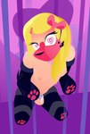 bdsm bodily_fluids bondage bound breasts chastity_cage chastity_device flat_chastity_cage genital_fluids hypnosis male mind_control muzzle_(object) muzzled nipples nude petplay pixxystick precum ringed_eyes roleplay simple_background solo sweat human mammal hi_res trans_(lore)