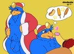 anthro duo food foreskin genitals male penis slightly_chubby slightly_chubby_male spritedraws kirby_(series) mario_bros nintendo bowser king_dedede avian scalie hi_res sketch_page