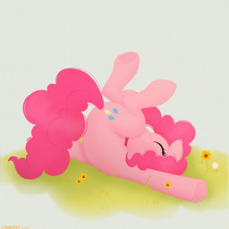 bent_legs closed_smile curled_mane curled_tail cutie_mark eyelashes eyes_closed female female_feral feral flower grass grey_background happy hooves legs_up light long_tail lying lying_on_ground mane medium_mane mouth_closed on_back on_ground outside pink_hooves pink_mane pink_tail plant quadruped simple_background smile solo straight_legs tail unguligrade yellow_flower starburst_uwu friendship_is_magic hasbro my_little_pony pinkie_pie_(mlp) earth_pony equid equine horse mammal pony 1:1 2025 absurd_res colored digital_drawing_(artwork) digital_media_(artwork) hi_res lighting shaded