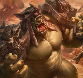 5_fingers abs armor barazoku barely_visible_genitalia biceps detailed_background fangs fingernails fingers genitals green_body green_skin high-angle_view male mostly_nude muscular muscular_male nails nipples not_furry pauldron pecs penis penis_base pubes screaming solo teeth tongue tusks 6suan blizzard_entertainment warcraft rehgar_earthfury_(warcraft) humanoid orc hi_res