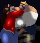 alythewolfcat anthro balls bast bastet_(alythewolfcat) big_breasts breasts deity dinosaur domestic_cat draco_sandy duo egyptian_mythology felid feline felis female genitals huge_breasts hyena hyper hyper_breasts male male/female mammal middle_eastern_mythology mythology overweight overweight_female overweight_male prehistoric_species reptile scalie sex standing standing_sex wide_hips