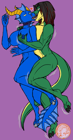 2_horns 3_toes 4_toes 5_fingers anthro anthro_on_anthro areola arms_bent bent_leg big_breasts black_claws black_hair blood blue_areola blue_body blue_membrane blue_nipples bodily_fluids breast_grab breasts broken_neck bruised bruised_neck claws corpse countershade_face countershade_tail countershade_torso countershading death duo eye_roll eyebrows feet female female_anthro female_death finger_claws fingers frill_(anatomy) green_body hair hand_on_breast hand_on_shoulder head_crest head_frill head_horn head_turned heart_symbol highlights_(coloring) horn humanoid_hands interspecies kissing logo long_tail looking_at_another looking_at_partner lying male male/female male_anthro membrane_(anatomy) membranous_frill monotone_background motion_lines motion_outline navel nipples nosebleed nude nude_anthro nude_female nude_male on_side open_mouth red_eyes red_highlights segmented_horn sharp_teeth simple_background snuff spooning tail tail_frill tapering_tail teeth toe_claws toes tongue wavy_horn white_claws wounded yellow_body yellow_countershading yellow_eyes yellow_horn angry_koala mythology amethystthedragon icarus_aresane dragon lizard mythological_creature mythological_scalie reptile scalie 2023 absurd_res artist_logo digital_media_(artwork) hi_res