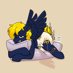 big_diaper clenched_teeth diaper diaper_humping egg_vibrator female feral grinding hug hugging_object hugging_pillow masturbation pillow pillow_humping sex_toy solo teeth vibrator wing_boner wings doritomuncher hasbro my_little_pony mythology naveen_numbers equid equine horse mammal mythological_creature mythological_equine pegasus pony 1:1 hi_res