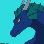 1:1 akainen aquatic_dragon digital_drawing_(artwork) digital_media_(artwork) dragon ear_fins feral fin headshot_portrait male marine mythological_creature mythological_scalie mythology portrait scalie