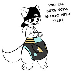 after_transformation ambiguous_gender anthro backwards_baseball_cap backwards_hat baseball_cap clean_diaper clothing dialogue diaper diaper_transformation hat headgear headwear hoodie looking_down male solo text topwear dumpnfwump nintendo pokemon archie_(dumpnfwump) animate_inanimate cosmog diaper_creature domestic_cat felid feline felis flaaffy generation_2_pokemon generation_7_pokemon legendary_pokemon mammal pokemon_(species) 2026 english_text hi_res