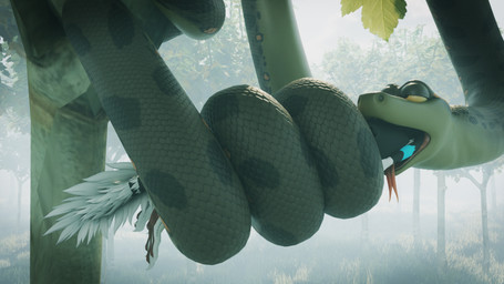 ambiguous_gender anthro coiling coiling_around_body dominant duo feral open_mouth predator/prey size_difference vore thelastslice snek3d_(modeller) anaconda_(snek3d) slice_(thelastslice) snel anaconda boa_(snake) boinae reptile scalie sergal snake 16:9 3d_(artwork) blender_(artwork) digital_media_(artwork) hi_res widescreen