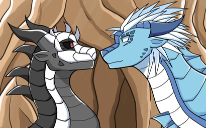 black_body black_scales blue_body blue_eyes blue_scales cave cavern couples duo feral foreshadow_(dragokaizer) male male/male red_eyes romantic romantic_couple scales spikes spikes_(anatomy) stormsurge_(dragokaizer) dragokaizer666 mythology wings_of_fire fan_character dragon hybrid icewing_(wof) mythological_creature mythological_scalie nightwing_(wof) scalie seawing_(wof) absurd_res hi_res
