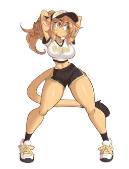 anthro athletic baseball_cap baseball_glove baseball_uniform biped black_clothing black_footwear black_socks bottomwear breasts cat_tail cheek_spots clothing crop_top dipstick_tail female footwear hat headgear headwear inner_ear_fluff markings medium_hair midriff shirt shorts socks solo sportswear tail tail_markings topwear tuft uniform yellow_eyes yellow_shoelaces lucyfercomic club_universidad_nacional goya_(lucyfercomic) goya_(pumas_unam) cougar felid feline mammal hi_res