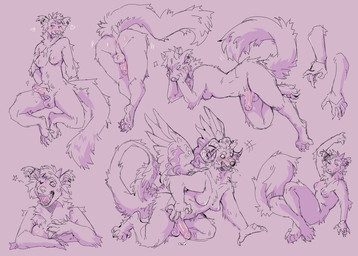 5_toes anthro anus backsack balls big_tail blush bodily_fluids bovid_horn breasts butt caprine_horn dripping ear_piercing exposed_breasts feet foreskin genital_fluids genitals gynomorph heart_symbol horn intersex looking_at_viewer lust_transformation masturbation medium_breasts mid_transformation motion_lines musical_note musical_symbol nipples one_eye_closed penis piercing pink_background precum precum_drip presenting presenting_hindquarters ram_horn showing_teeth simple_background small_horn snarling solo species_transformation star_wink symbol tail toes transformation wings wink winking_at_viewer kinksiyo valerie_(orionhorndog) binturong hybrid mammal viverrid werecreature absurd_res hi_res sketch_page