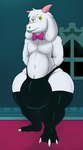 anthro big_bulge bulge butler clothed clothing crossdressing femboy hyper legwear male skimpy solo speedo stockings swimwear wide_hips alythewolfcat deltarune undertale_(series) ralsei bovid caprine goat mammal hi_res