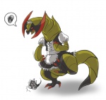 ambiguous_gender claws clothing dragon hat haxorus hindpaw maid maid_uniform nintendo open_mouth pawpads paws plain_background pokémon red_eyes solo toes uniform video_games white_background
Rating: Safe
Score: 6
User: Athony15
Date: March 19, 2013