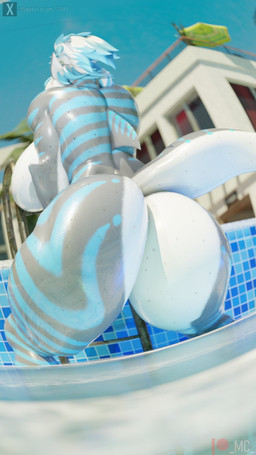 anthro big_breasts big_butt blue_sky blue_stripes breasts butt butt_focus day faceless_anthro faceless_character faceless_female female fin fisheye_lens glistening glistening_body grey_body hair huge_breasts low-angle_view medium_hair non-mammal_breasts outside perspective pointy_ears pool rear_view sky solo striped_body stripes tail text thick_thighs water wet wet_body white_hair wide_hips magiccorpo annoad_(modeler) warfaremachine_(modeler) nika_sharkeh fish marine shark 3d_(artwork) 9:16 digital_media_(artwork) hi_res url watermark