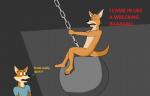 anthro clothed clothing dialogue dream duo fur lyrics male music nude parody paws shirt sitting text topwear what wrecking_ball wtf_face paintfox miley_cyrus wrecking_ball_(music_video) dan_(paintfox) josh_(paintfox) canid canine fox kangaroo macropod mammal marsupial 2013 absurd_res digital_media_(artwork) english_text hi_res microsoft_paint_(artwork)