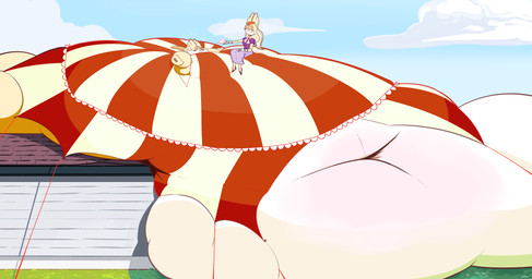 anthro belly big_belly blobby blue_sky clothing duo female huge_belly hyper hyper_belly morbidly_obese obese outside overweight purple_clothing sky ultrahand sega sonic_the_hedgehog_(series) cream_the_rabbit vanilla_the_rabbit lagomorph leporid mammal rabbit absurd_res hi_res daughter_(lore) mother_(lore) mother_and_child_(lore) mother_and_daughter_(lore) parent_(lore) parent_and_child_(lore) parent_and_daughter_(lore)