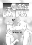 ?! anthro athletic athletic_anthro blush blush_lines border breathing_noises dialogue dialogue_with_sound_effects different_sound_effects eyes_closed four_frame_image fur hair heart_reaction heart_symbol hi_ref kiss_on_lips kissing kissing_sound_effect lifting_sound_effect male male/male muscular onomatopoeia shocked sigh simple_background slim smooch_(sound_effect) sniffling sound_effects speech_bubble tail text vowelless vowelless_vocalization white_border codyf0xx catchingup liam_(codymathews) noah_(codymathews) abyssinian_cat bird_dog canid canine canis domestic_cat domestic_dog felid feline felis golden_retriever hunting_dog mammal retriever comic digital_media_(artwork) english_text monochrome