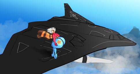 aircraft ambiguous_gender anthro big_butt bodysuit bomber butt clothed clothing cloud crossdressing eyeshadow footwear h-20 hair high_heels makeup peoples_republic_of_china shoes skinsuit smile smirk solo standing tight_clothing vehicle white_hair miroughneck_(porto) jinn_(jinnshenn) ailurid mammal red_panda absurd_res hi_res