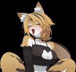 ahegao anthro armwear bell big_breasts blonde_hair breasts cat_cutout choker clothing collar elbow_gloves fangs female fur gloves green_eyes hair handwear heart_eyes heart_symbol in_heat inner_ear_fluff jewelry jingle_bell lingerie long_hair looking_pleasured multicolored_body multicolored_fur naughty_face necklace solo spread_legs spreading suggestive teeth thick_thighs tongue tongue_out torogao tuft two_tone_body two_tone_fur white_body white_fur yellow_body yellow_fur flasso mihoyo zenless_zone_zero pulchra_(zenless_zone_zero) felid feline mammal thiren absurd_res hi_res