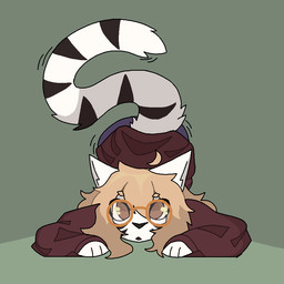 anthro ass_up black_body black_fur blonde_hair bottomwear brown_eyes clothing denim denim_bottomwear denim_clothing eyewear female fur glasses hair hoodie jeans looking_at_viewer markings motion_lines pants pounce_pose red_clothing red_hoodie red_topwear solo striped_body striped_fur striped_markings striped_tail stripes tail tail_markings topwear white_body white_fur ashblondekittyy ashlyn_(ashblondekitty) domestic_cat felid feline felis mammal 1:1