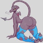 anthro big_butt butt butt_focus clothed clothing crossgender female legwear partially_clothed solo tail thick_thighs thigh_highs torn_clothing wide_hips rawhell metroid mythology nintendo ridley alien dragon mythological_creature mythological_scalie scalie space_dragon_(metroid) absurd_res hi_res