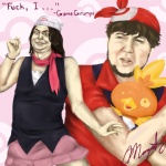 beard clothed clothing cosplay crossdressing facial_hair group hat headgear headwear humor male parody pokeball pokeball_background profanity realistic scarf simple_background text what margwli game_grumps jontron nintendo pokemon arin_hanson jon_jafari avian generation_3_pokemon human mammal pokemon_(species) torchic 1:1 2012 english_text lol_comments