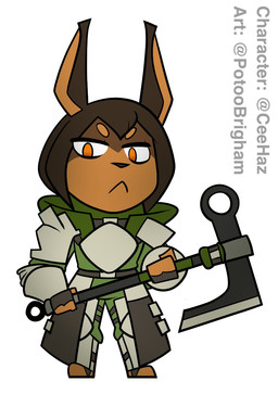 anthro armor axe brown_body brown_fur chibi female fur melee_weapon simple_background solo weapon white_background potoobrigham dog_knight_rpg rory_(ceehaz) canid canine canis dobermann domestic_dog mammal pinscher 2021