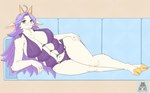 6_breasts anthro bikini breasts cleavage clothed clothing female furniture lying multi_breast on_side seductive sofa solo swimwear two-piece_swimsuit mangakitsune2 bovid caprine goat mammal hi_res watermark