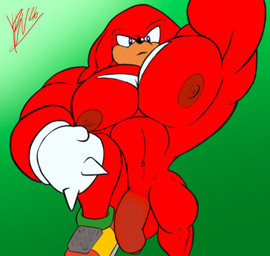 anthro areola balls big_balls big_muscles big_penis biped clothing countershade_face countershading facial_markings flaccid footwear foreskin genitals gloves gradient_background green_background handwear head_markings huge_balls huge_muscles huge_penis humanoid_genitalia humanoid_penis male male_anthro markings muscular muscular_anthro muscular_male muzzle_(marking) navel nipples pecs penis purple_eyes red_balls red_body red_penis shoes simple_background solo unretracted_foreskin white_clothing white_gloves white_handwear yaboivanillo sega sonic_the_hedgehog_(series) knuckles_the_echidna echidna mammal monotreme 2026