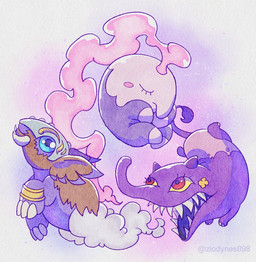 blue_eyes eyes_closed feral group proboscis_(anatomy) red_eyes sharp_teeth smile smoke teeth trio trunk_(anatomy) tusks yellow_sclera ziodynes098 asian_mythology bandai_namco digimon east_asian_mythology japanese_mythology level-5 mythology nintendo pokemon yo-kai_watch baku_(yo-kai_watch) digimon_(species) generation_5_pokemon musharna pokemon_(species) tapirmon yokai