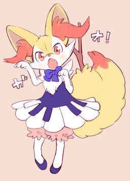 3_fingers :o ambiguous_anthro ambiguous_gender anthro arm_tuft big_tail biped bloomers blue_bow blue_clothing blue_dress blue_footwear blue_shoes blush bottomwear cheek_tuft chest_tuft clothed clothed_ambiguous clothed_anthro clothing dipstick_tail dress facial_tuft fingers fluffy fluffy_tail footwear front_view fully_clothed fully_clothed_ambiguous fully_clothed_anthro fur inner_ear_fluff legwear markings multicolored_body multicolored_fur object_in_tail open_mouth orange_body orange_eyes orange_fur orange_inner_ear_fluff orange_nose orange_tail_tip pink_bloomers pointy_ears prick_ears rawr shoes shoulder_tuft simple_background snout solo standing stick stick_in_tail stockings tail tail_markings tan_background text tuft two_tone_tail white_body white_clothing white_dress white_fur white_legwear white_stockings yellow_body yellow_fur yellow_tail amezawa_koma nintendo pokemon braixen canid generation_6_pokemon mammal pokemon_(species) 2015 colored digital_drawing_(artwork) digital_media_(artwork) flat_colors full-length_portrait japanese_description japanese_text portrait translated translated_description