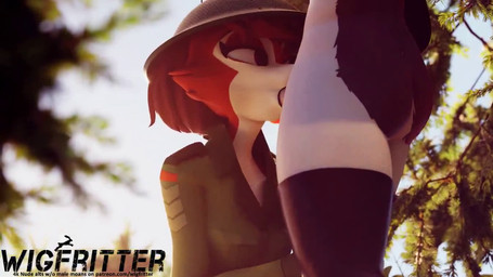anthro anthro_on_anthro anthro_penetrated anthro_penetrating anthro_penetrating_anthro armor black_body black_clothing black_fur black_legwear black_nose black_thigh_highs blinking blurred_background brown_hair butt cheek_tuft clothed clothed_anthro clothed_female clothing day duo erection eyelashes faceless_character faceless_male facial_tuft fellatio female female_anthro female_focus female_penetrated fur genitals green_clothing green_jacket green_topwear hair headgear helmet jacket legwear male male/female male_anthro male_penetrating male_penetrating_female military_uniform moan mostly_nude mostly_nude_anthro mostly_nude_male multicolored_body multicolored_fur oral oral_penetration outdoor_nudity outside outside_sex penetration penile penile_penetration penis penis_in_mouth pupils purple_eyes red_body red_fur sex sky solo_focus standing tan_body tan_fur text thigh_highs topwear tuft uniform white_body white_fur sound_warning wigfritter hentaudio_(va) pixiewillow_(va) spicyrabbitva_(va) valorlynz_(modeler) arknights hypergryph studio_montagne aak_(arknights) mouritzeen_(lenyavok) canid canine domestic_cat felid feline felis fox mammal 16:9 2026 3d_(artwork) 3d_animation animated artist_name digital_media_(artwork) high_framerate loop short_playtime sound video voice_acted watermark widescreen