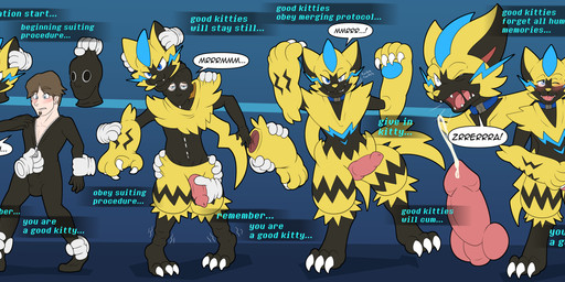 3_toes 4_fingers 5_fingers ambiguous_gender animal_genitalia animal_penis anthro arm_grab biped blush bodily_fluids canine_genitalia canine_penis claws clothing collar cum cum_strand cumshot dialogue digitigrade disembodied_hand ejaculation erection fangs feet finger_claws fingers forced forced_transformation genital_fluids genitals goo-connected_lips group hair human_to_anthro humanoid_hands knot knotted_penis leg_grab looking_pleasured male male_anthro male_human mask one_eye_closed onomatopoeia penis plantigrade plantigrade_to_digitigrade pokemon_speak pokemon_transformation restrained simple_background skinsuit solo_focus sound_effects species_transformation speech_bubble standing suit_transformation teeth text tight_clothing toe_claws toes transformation transformation_sequence zipper nearu-senpai nintendo pokemon felid generation_7_pokemon human legendary_pokemon mammal pokemon_(species) zeraora 2022 absurd_res digital_media_(artwork) english_text hi_res sequence