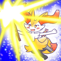 ambiguous_anthro ambiguous_gender anthro biped blush blush_stickers cute_fangs digitigrade dipstick_tail fangs food front_view holding_object holding_stick markings object_in_tail open_mouth open_smile shrimp_(food) simple_background smile snout solo star_polygon star_pupils stick tail tail_markings teeth annyui0611 nintendo pokemon tanabata braixen canid generation_6_pokemon mammal pokemon_(species) 1:1 2024 digital_drawing_(artwork) digital_media_(artwork) full-length_portrait hi_res japanese_description portrait translated_description