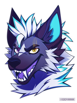 anthro aura blue_body blue_fur blue_inner_ear blue_tongue cheek_tuft facial_markings facial_scar facial_tuft fangs fluffy fur glowing hair head_markings heterochromia looking_at_viewer male mane markings neck_tuft open_mouth purple_eyes scar smile solo teeth tongue tuft white_body white_fur yellow_eyes chudraw mythology rexxy_(pipinosgr) canid canine canis mammal mythological_creature wolf absurd_res digital_media_(artwork) headshot_portrait hi_res portrait