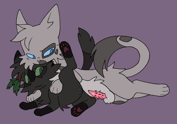 adult_on_child adult_on_young age_difference animal_genitalia animal_penis black_body black_fur black_markings blue_eyes bodily_fluids chest_tuft duo feline_genitalia feline_penis female female_penetrated feral feral_on_feral feral_penetrated feral_penetrating feral_penetrating_feral fur genital_fluids genitals green_eyes grey_body grey_fur grey_markings hair head_tuft holly_(plant) imminent_penetration imminent_sex male male/female male_penetrating male_penetrating_female markings nervous pawpads paws penetration penile penile_spines penis pink_nose plant questionable_consent sex simple_background size_difference tail tuft vaginal young young_female young_feral getthly warriors_(book_series) ashfur_(thunderclan) hollyleaf_(warriors) domestic_cat felid feline felis mammal 2025 digital_drawing_(artwork) digital_media_(artwork)
