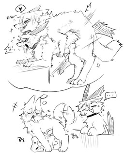 anal anal_penetration angry bodily_fluids collar cross-popping_vein crossbar_emanata cum cum_while_penetrated cumshot doggystyle duo ejaculation ellipsis emanata eyes_closed fangs fantasizing feral feral_on_feral feral_penetrated feral_penetrating feral_penetrating_feral from_behind_position genital_fluids grinding half-closed_eyes hands_on_hips heart_reaction holding_partner looking_down looking_down_at_partner looking_pleasured male male/male male_penetrated male_penetrating male_penetrating_male mind_reading motion_lines narrowed_eyes onomatopoeia open_mouth open_smile penetration penile penile_penetration pillow quadruped sex side_view smile sound_effects speechless teeth text thought_bubble tongue tongue_out vitame83 canid canine canis domestic_dog mammal digital_drawing_(artwork) digital_media_(artwork) korean_text monochrome
