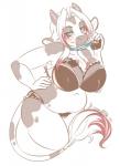 anthro belly big_breasts blue_eyes breasts clothed clothing cowbell female looking_at_viewer overweight overweight_anthro overweight_female solo thick_thighs demona69 daisy_maybelle bovid bovine cattle holstein_friesian_cattle mammal