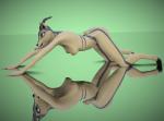 anthro blue_eyes breasts butt female mirror naked_yoga nipples nude open_mouth pose simple_background solo stretching yoga yogher anna bovid caprine cervine deer goat ibex mammal 3d_(artwork) digital_media_(artwork) source_filmmaker_(artwork)