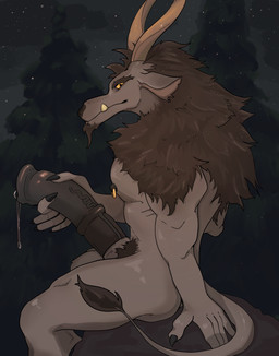 5_fingers animal_genitalia animal_penis anthro balls big_balls big_penis black_penis bodily_fluids brown_hair dripping equine_genitalia equine_penis facial_hair fingers genital_fluids genitals goatee grey_body hair holidays hooves horn huge_penis looking_at_viewer male masturbation medial_ring muscular muscular_anthro nails nipple_piercing nipples pecs penis piercing plant precum precum_drip sheath sitting sky snow solo tail teeth tree unguligrade vein yellow_eyes fructosed christmas krampus bovid caprine caprine_demon demon goat goat_demon mammal 2025 absurd_res hi_res