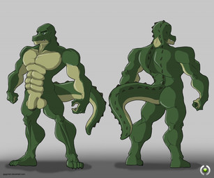 abs anthro balls biceps black_text blue_eyes flaccid foreskin genitals green_balls green_body green_penis green_scales green_skin grey_background humanoid_genitalia humanoid_penis leg_muscles male multicolored_body muscular muscular_anthro muscular_male nude pecs penis raised_tail scales shadow simple_background solo standing tail text two_tone_body gygyman deviantart rod_garth alligator alligatorid crocodilian reptile scalie 2015 model_sheet url