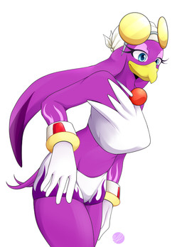 anthro beak big_breasts blue_eyes bottomwear breasts clothing eyelashes eyewear eyewear_on_head feathers female front_view gloves handwear headgear headwear purple_body purple_feathers shorts simple_background solo sunglasses sunglasses_on_head thick_thighs topwear wearing_sunglasses white_background white_bottomwear white_clothing white_gloves white_handwear white_headwear white_shorts white_topwear wide_hips weepinbelly sega sonic_riders sonic_the_hedgehog_(series) wave_the_swallow avian bird hirundinid oscine passerine swallow_(bird)