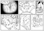 abdominal_bulge alpha_(james_howard) anal anal_penetration anthro anthro_on_feral balls bestiality big_dom_small_sub black_and_white bodily_fluids canid canine canis comic cougar cowgirl_position cum cum_from_mouth cum_in_ass cum_in_mouth cum_inflation cum_inside cum_through cum_while_penetrated cumshot deep_penetration dialogue digital_drawing_(artwork) digital_media_(artwork) domestic_cat domestic_dog dominant dripping duo ejaculation english_text erection excessive_cum excessive_genital_fluids eyes_closed felid feline felis feral from_front_position genital_fluids genitals hands-free heart_symbol imminent_vore inflation internal interspecies james_howard larger_male lying male male/male male_on_bottom male_on_top male_penetrated male_penetrating male_penetrating_male mammal monochrome on_back on_bottom on_top open_mouth orgasm outside penetration penis plant rex_(james_howard) scared sex simultaneous_orgasms sitting size_difference smaller_male straddling text tongue tongue_out tree unavailable_at_source vore yelling