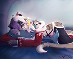 cherry_blossom clothing cuddling female femboy flower macro male paws plant prunus_(flower) tail wide_hips vreygal ikea bella_(shortcord) blahaj domestic_cat felid feline felis mammal mouse murid murine rodent absurd_res hi_res trans_(lore)