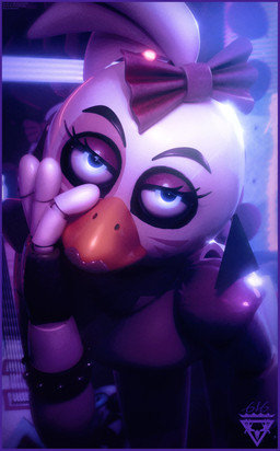 accessory anthro arm_accessory armwear beak bent_over blue_eyes bow_accessory bow_ribbon clothing electric_guitar female guitar hair hair_accessory hair_bow hair_ribbon hand_on_face leotard lipstick looking_at_viewer machine makeup musical_instrument on_model pink_clothing pink_leotard plucked_string_instrument ribbons solo string_instrument mrcourage616 ashley_orange_(modeler) five_nights_at_freddy's five_nights_at_freddy's:_security_breach scottgames steel_wool_studios glamrock_chica animatronic avian bird canid canine chicken galliform mammal phasianid robot 3d_(artwork) absurd_res digital_media_(artwork) hi_res