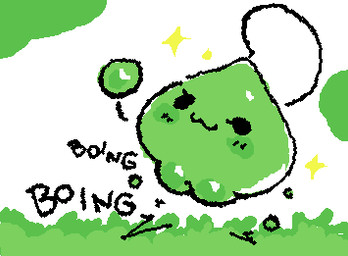 :3 antennae_(anatomy) armless black_eyes black_text blush blush_lines closed_smile emanata empty_eyes eyelashes female front_view genitals glistening glistening_genitalia glistening_vulva green_body hopping legless limbless monotone_body motion_onomatopoeia mouth_closed noseless not_furry onomatopoeia plump_labia simple_eyes smile solo sound_effects sparkles squigglevision stylized_empty_eyes text vulva ligma_(artist) maplestory nexon slime_(blob) slime_(maplestory) 2025 animated digital_media_(artwork) flat_colors full-length_portrait low_res portrait wigglypaint_(artwork)