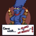 anthro big_breasts blue_body blue_ears blue_fur blue_hair breasts fangs female fire fur hair huge_breasts looking_at_viewer mature_female nipples nude pose smile solo teeth text torch hyperspacialartist 20th_century_fox gracie_films the_simpsons treehouse_of_horror cat_marge marge_simpson felid mammal pantherine 1:1 2021 animated digital_media_(artwork) english_text pixel_(artwork) pixel_animation short_playtime