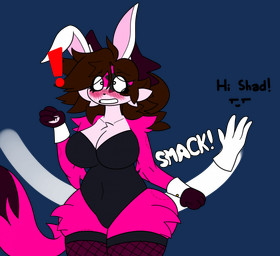 anthro arm_tuft big_breasts big_butt bite_mark bite_marks_all_over blush breasts bunny_costume butt butt_slap chest_tuft clothing costume cuffs_(clothing) elbow_tuft facial_tuft fake_ears fake_rabbit_ears female fishnet_clothing fishnet_legwear fluffy_thighs hair legwear navel playboy_bunny slap solo spanking tail thick_thighs tuft wide_eyed lord_shad shad_(lord_shad) alpha_channel hi_res
