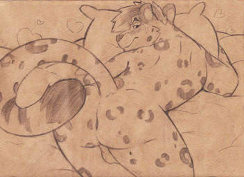 anthro anus backsack balls bed bed_sheet bedding biped black_nose blush butt dipstick_tail fur furniture genitals hair heart_symbol looking_back lying male markings multicolored_tail on_bed on_front pillow presenting presenting_hindquarters rear_view smile solo spots spotted_body spotted_fur tail tail_markings nimbuttes mars_(thequeenofmars) felid mammal pantherine snow_leopard 2015 monochrome sketch traditional_media_(artwork)