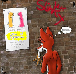ambiguous_gender ambiguous_prey anthro biped black_eyes black_nose black_text brick_wall brown_body brown_fur countershading dark_nose dark_text dildo disregarding_notices doing_it_wrong duo feral fur graffiti hair humor looking_at_object male male_pred mistaken_identity monotone_hair multicolored_body multicolored_face multicolored_fur parody poster pupils red_body red_ears red_face red_fur red_hair sex_toy short_fur short_hair snout tail tail_motion tailwag text the_more_you_know thought_bubble two_tone_body two_tone_face two_tone_fur veiny_dildo vore wall_(structure) white_body white_countershading white_face white_fur andrew_murphy-mee canid canine fox mammal mustelid musteline true_musteline weasel digital_media_(artwork) english_text meme source_request