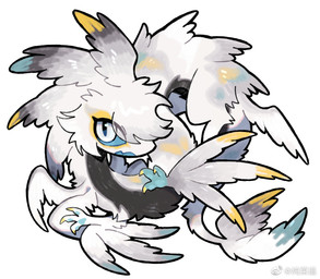 ambiguous_gender black_body black_feathers blue_sclera chibi feathered_wings feathers feral kemono open_mouth simple_background solo tail white_background white_body white_feathers wings zhang_gun mythology dragon feathered_dragon feathered_scalie mythological_creature mythological_scalie scalie 2023