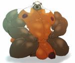 anthro balls biceps big_balls big_muscles big_nipples big_pecs big_penis biped black_nose brown_body brown_fur fur genitals huge_balls huge_muscles huge_penis hyper hyper_balls hyper_genitalia hyper_muscles kneeling looking_at_viewer male multicolored_body multicolored_fur muscular muscular_anthro muscular_male nipples pecs penis simple_background solo vein veiny_penis white_background white_body white_fur sukiyo madcow100 won_(madcow100) gulonine mammal mustelid musteline wolverine 2016